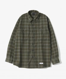 Casual Warm Check Shirts [Khaki]