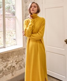 LONG TURTLE NECK ONEPIECE_YELLOW