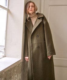 WOOL OVERFIT DOUBLE COAT_KHAKI