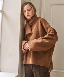 MARNI PULLOVER KNIT MUFFLER SET_BROWN