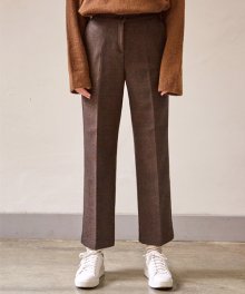 WINTER HERRINGBONE WIDE PANTS_DARK BROWN