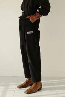 corduroy belt pants(black)