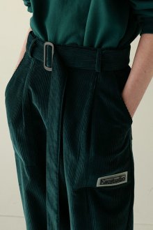 corduroy belt pants(green)