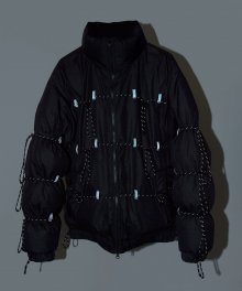 [Left] String down jacket - black