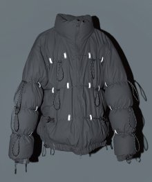 [Left] String down jacket - grey