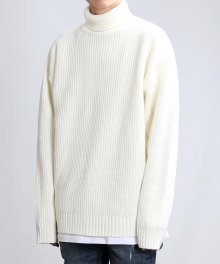 [Lambs Wool] Long Turtleneck Knit (Cream)