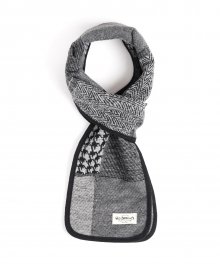 WOOL CR CHECK STOLE (grey)