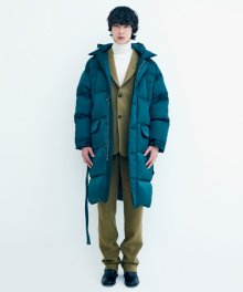 Apollo Belted Long Duck Down Parka Green