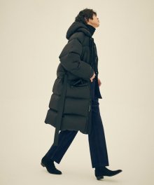 Apollo Belted Long Duck Down Parka Black