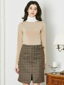 HALF BELT SKIRTBROWN