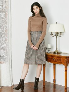 CLASSIC PLEATS SKIRTBROWN