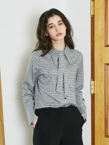 CHECK TIE POINT SHIRTBLACK