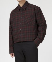 Flannel Check Oversize Shirts - Red
