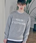 M#1483 graphic knit sweater (grey)