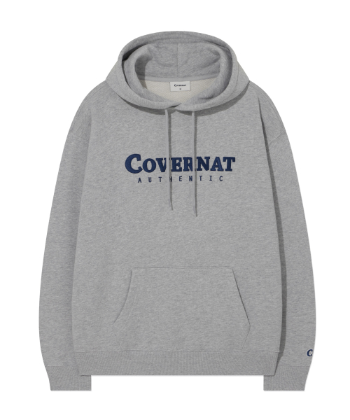 커버낫(covernat) 어센틱 로고 후디 Melange Gray