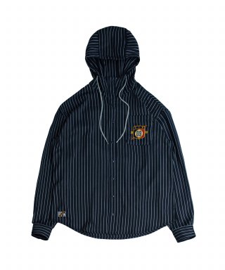 로맨틱크라운(ROMANTIC CROWN) Striped Hood Shirt_Navy