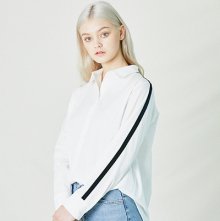 VELVET LINE POINT SHIRT_WHITE