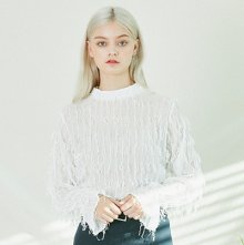 TASSEL BLOUSE_WHITE