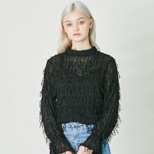 TASSEL BLOUSE_BLACK