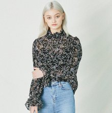 FLOWER SMOKE BLOUSE_BLACK