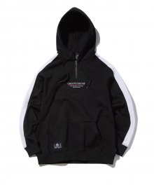 2018 BLOCK SLEEVE ZIPPER HOODIE (BLACK) [GHD001G13BK]