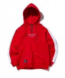 2018 BLOCK SLEEVE ZIPPER HOODIE (RED) [GHD001G13RE]