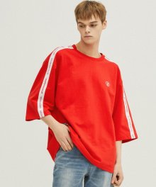 2018 WEBBING TAPE 3-QUARTER SLEEVE T-SHIRTS OVER FIT (RED) [GTS009G13RE]