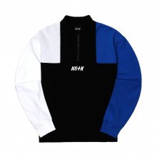 [NSTK] APACHE ZIPUP NECK LONG SLEEVE (BLK-BLUE)