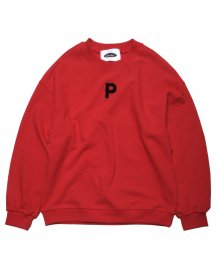 PLASTICATE 로고 스웨트 셔츠 (red)