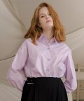 monts617 round- puff basic purple shirt