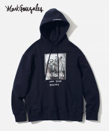 NON STOP POETRY GRAPHIC HOODIE NAVY