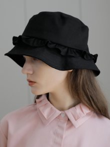 frill bucket hat_black