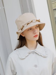 frill bucket hat_beige