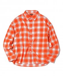 Oversized Check Shirt Orange