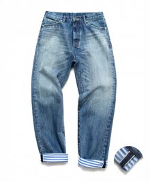 [LAFITS] (Unisex) ST Roll UP Selvedge Jeans_Deep Blue