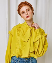 mgmg tie ruffle blouse_yellow