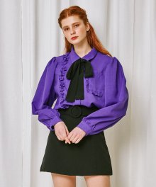 mgmg pocket ruffle blouse_purple