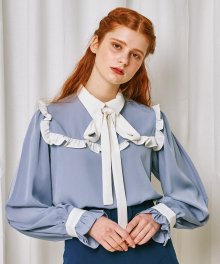 mgmg ruffle point blouse_skyblue