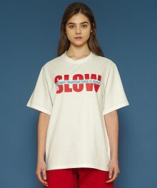 [UNISEX] SLOW 디바이드 반팔티 (white)