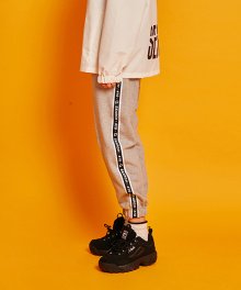 UNISEX  LINE TAPE TRACK PANTS _ GRAY