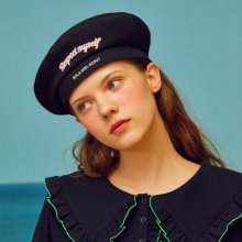 (CH-18103)ROLA EMBROIDERY BERET BLACK