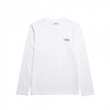 내셔널지오그래픽 티셔츠 N181UTS910 유니섹스 스몰 로고 긴팔 라운드 티셔츠 WHITE