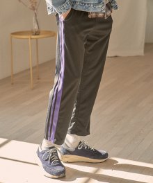 Double Tape Track Pants [Black/Violet]