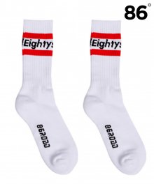 Eightysix white socks(Red)