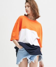 2018 3 BLOCK T-SHIRTS OVER FIT (ORANGE) [GTS101G23OR]