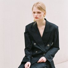 PINSTRIPE DOUBLE JACKET NAVY