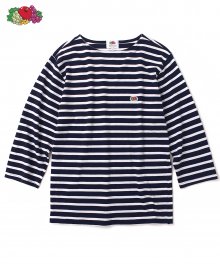 3/4 STRIPE BOAT NECK NAVY