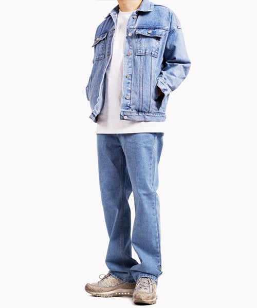 리스펙트(respect) 와이드 데님 팬츠 (라이트 블루)