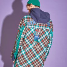 S8A04007 - ROBOT EMBROIDERY CHECK SHIRT [GREEN]