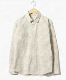 Plaid Gingham Check Shirts Beige